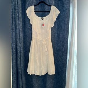 NWT Torrid Off The Shoulder Challis White Embroidery Skater Dress Women's 1 1X
